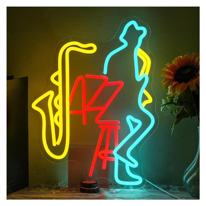 Musical Instrument Shop - Neonowy znak LED Jazz Live z