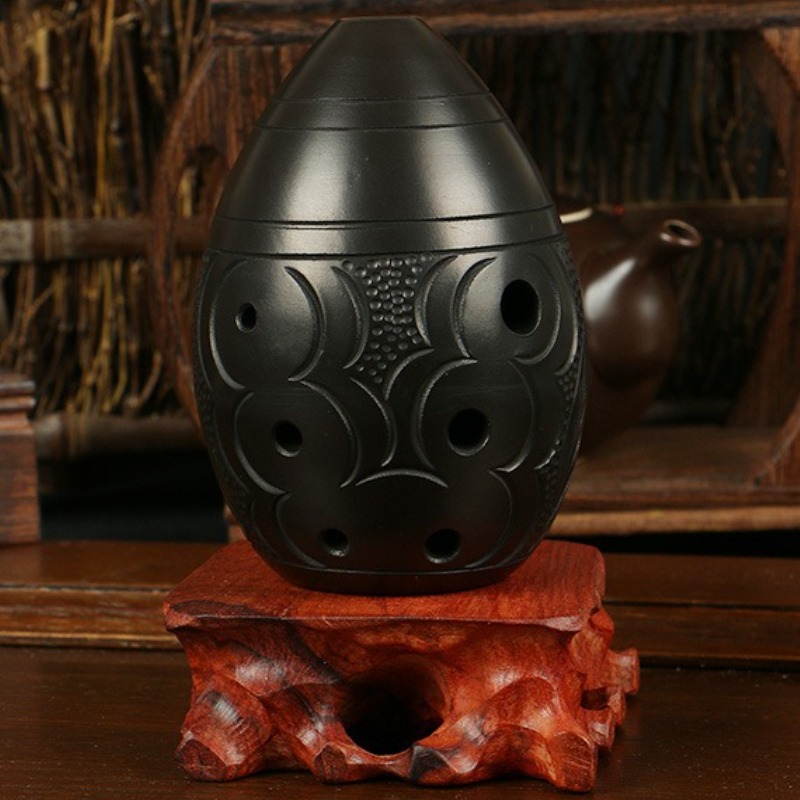 Musical Instrument Harmonium - Ocarina 8-otworowa Czarna Przenośna Ceramiczna Xun
